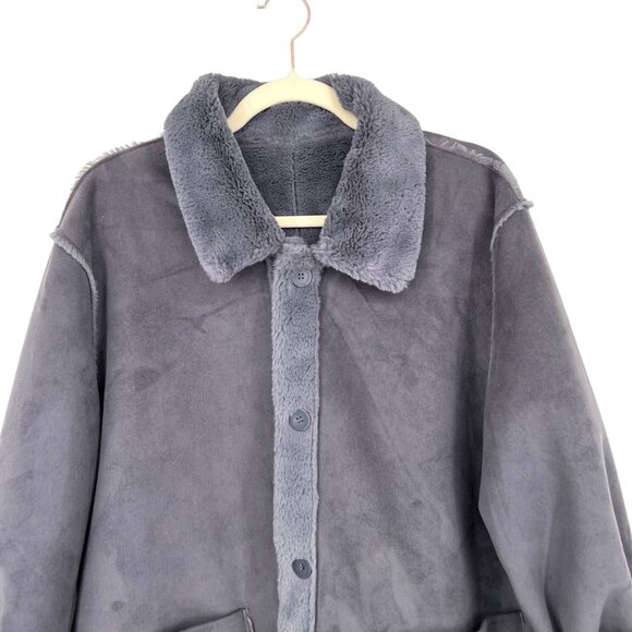 Brandon Thomas Faux Fur Reversible Jacket Gray Size XL - Picture 4 of 14